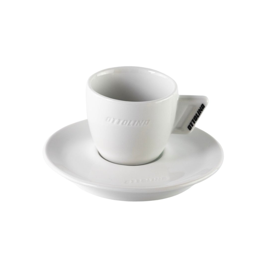 Original Ottolina Cappuccino Tasse „Weiß“, mit Untertasse